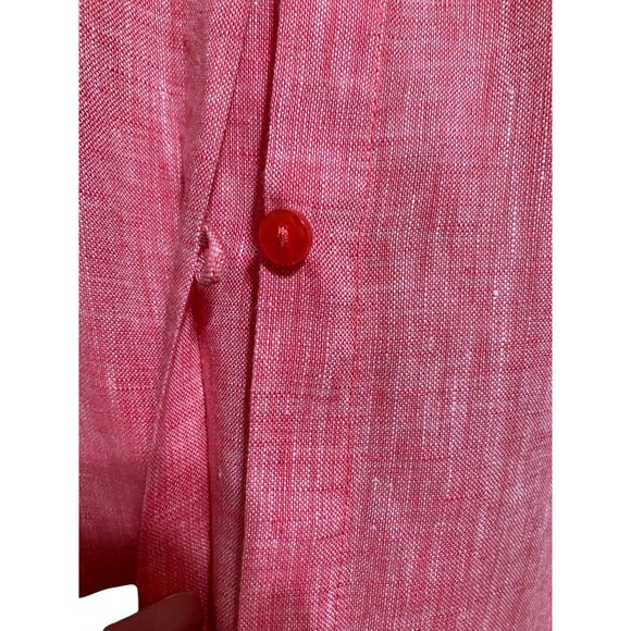 Chico's Chambray Linen Shirt 1 (M) Quarter Sleeves Minimalist Flowy 100% Linen - Picture 6 of 13